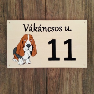 Házszám, házszámtábla, utcatábla- Basset Hound- házszám - otthon & életmód - ház & kert - házszám - Meska.hu