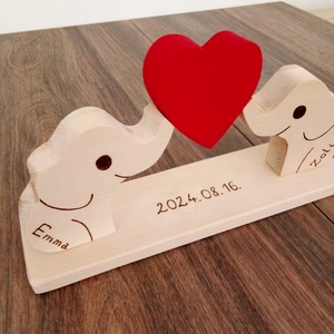 Esküvői elefántos pénzátadó puzzle, esküvői ajándék, emlék - esküvő - emlék & ajándék - nászajándék - ceremónia szett - Meska.hu