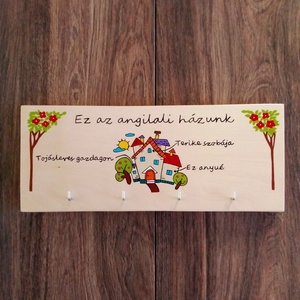 ,,Ez az angilali házunk fali kulcsakasztó, fali kulcstartó, dekoráció - otthon & életmód - dekoráció - fali és függő dekoráció - fali kulcstartó - Meska.hu