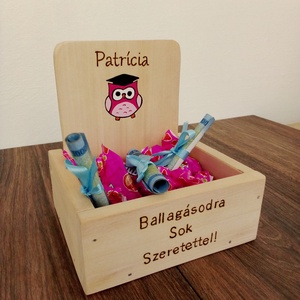 Ballagási pénzátadó, ballagási cukorkatartó box, díszdoboz - otthon & életmód - dekoráció - asztal és polc dekoráció - díszdoboz - Meska.hu