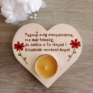 Szív alakú szülőköszöntő gyertyatartó - Szülőköszöntő - Meska.hu