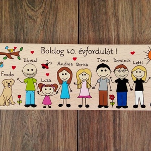 Családi tábla, névtábla, felirat, falikép, fali dekoráció - Házassági évforduló - otthon & életmód - ház & kert - névtábla - Meska.hu