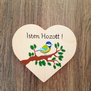 Isten Hozott ajtótábla, kopogtató, névtábla, ajtódísz - Cinege a faágon - otthon & életmód - ház & kert - névtábla - Meska.hu