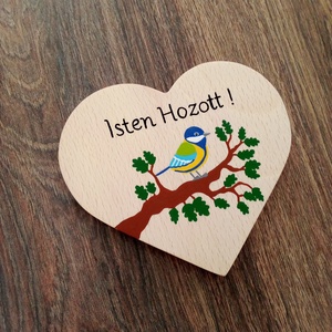 Isten Hozott ajtótábla, kopogtató, névtábla, ajtódísz - Cinege a faágon - otthon & életmód - ház & kert - névtábla - Meska.hu