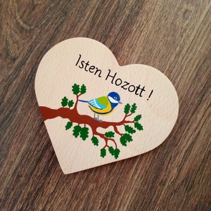 Isten Hozott ajtótábla, kopogtató, névtábla, ajtódísz - Cinege a faágon - otthon & életmód - ház & kert - névtábla - Meska.hu