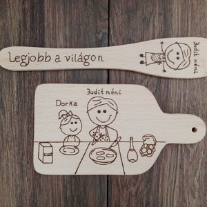 Fakanál, teflon lapát szett  -  Legjobb a világon - otthon & életmód - konyhafelszerelés, tálalás - sütés, főzés - vágódeszka - Meska.hu