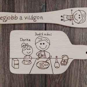 Fakanál, teflon lapát szett  -  Legjobb a világon - otthon & életmód - konyhafelszerelés, tálalás - sütés, főzés - vágódeszka - Meska.hu