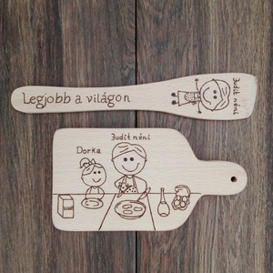Fakanál, teflon lapát szett  -  Legjobb a világon - otthon & életmód - konyhafelszerelés, tálalás - sütés, főzés - vágódeszka - Meska.hu