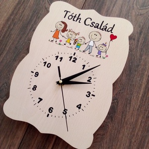 Családi fa falióra, óra - Családnévvel - otthon & életmód - ház & kert - névtábla - Meska.hu