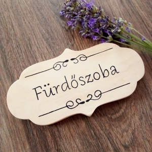 Fürdőszoba, fürdő, wc, toilet, fa ajtótábla - Fürdőszoba - otthon & életmód - dekoráció - fali és függő dekoráció - felirat - Meska.hu