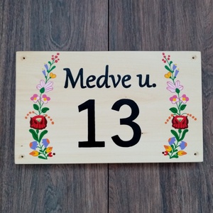 Házszám, házszámtábla, utcatábla- Kalocsai mintás , házszám . - otthon & életmód - ház & kert - házszám - Meska.hu