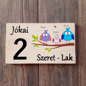 Házszám, házszámtábla, utcatábla- Szeret - Lak, madárcsalád , házszám . - otthon & életmód - ház & kert - házszám - Meska.hu