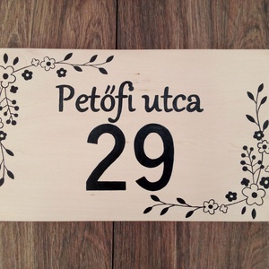 Modern házszám, házszámtábla, utcatábla- Sarok virág motívum - házszám  - otthon & életmód - ház & kert - házszám - Meska.hu