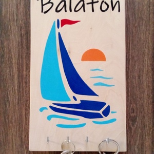Fali kulcstartó, fali kulcsakasztó, kép, dekoráció . - Balaton - otthon & életmód - dekoráció - fali és függő dekoráció - fali kulcstartó - Meska.hu
