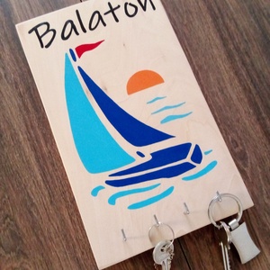 Fali kulcstartó, fali kulcsakasztó, kép, dekoráció . - Balaton - otthon & életmód - dekoráció - fali és függő dekoráció - fali kulcstartó - Meska.hu