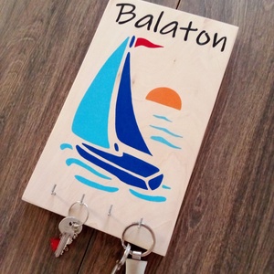 Fali kulcstartó, fali kulcsakasztó, kép, dekoráció . - Balaton - otthon & életmód - dekoráció - fali és függő dekoráció - fali kulcstartó - Meska.hu