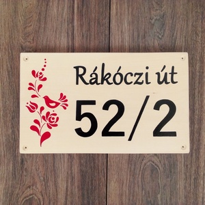 Házszám, házszámtábla, utcatábla- magyar motívumos, házszám . - otthon & életmód - ház & kert - házszám - Meska.hu