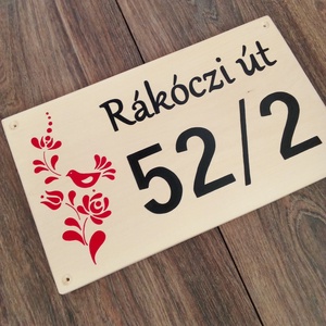 Házszám, házszámtábla, utcatábla- magyar motívumos, házszám . - otthon & életmód - ház & kert - házszám - Meska.hu