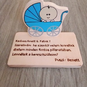 Keresztszülő felkérő táblácska , fakép, felirat, tábla - Babakocsi, Játék & Sport, Keresztelőajándékok, Festészet, Gravírozás, pirográfia, A keresztszülőség egy igazán megtisztelő felkérés, ami életre szól.
Ezzel a táblával igazán méltó m..., MESKA