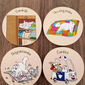 Simon' cat  - Ajtójelölő tábla, ajtó jelölő tábla, névtábla, felirat, kopogtató - Vendégszoba - otthon & életmód - dekoráció - ajtó- és ablak dekoráció - ajtótábla - Meska.hu