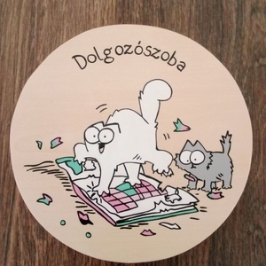 Simon' cat  - Ajtójelölő tábla, ajtó jelölő tábla, névtábla, felirat, kopogtató -Dolgozószoba  - otthon & életmód - dekoráció - kép & falikép - táblakép - Meska.hu Simon' cat  - Ajtójelölő tábla, ajtó jelölő tábla, névtábla, felirat, kopogtató -Dolgozószoba  - otthon & életmód - dekoráció - kép & falikép - táblakép - Meska.hu