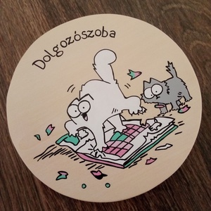 Simon' cat  - Ajtójelölő tábla, ajtó jelölő tábla, névtábla, felirat, kopogtató -Dolgozószoba  - otthon & életmód - dekoráció - kép & falikép - táblakép - Meska.hu Simon' cat  - Ajtójelölő tábla, ajtó jelölő tábla, névtábla, felirat, kopogtató -Dolgozószoba  - otthon & életmód - dekoráció - kép & falikép - táblakép - Meska.hu