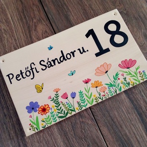 Házszám, házszámtábla, utcatábla- Virágos rét - házszám  - otthon & életmód - ház & kert - házszám - Meska.hu Házszám, házszámtábla, utcatábla- Virágos rét - házszám  - otthon & életmód - ház & kert - házszám - Meska.hu