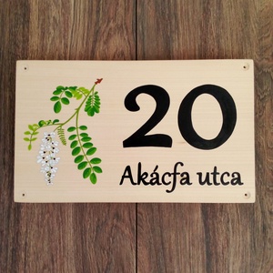 Házszám, házszámtábla, utcatábla- Akácfa - házszám  - Meska.hu