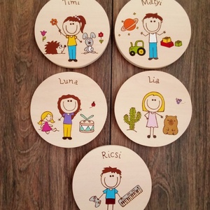 Gyerek ajtótábla, névtábla, felirat, kopogtató - 5 db - Meska.hu