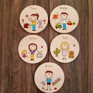 Gyerek ajtótábla, névtábla, felirat, kopogtató - 5 db - otthon & életmód - babaszoba, gyerekszoba - babaszoba, gyerekszoba - Meska.hu