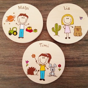 Gyerek ajtótábla, névtábla, felirat, kopogtató - 5 db - otthon & életmód - babaszoba, gyerekszoba - babaszoba, gyerekszoba - Meska.hu