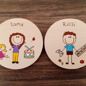 Gyerek ajtótábla, névtábla, felirat, kopogtató - 5 db - otthon & életmód - babaszoba, gyerekszoba - babaszoba, gyerekszoba - Meska.hu