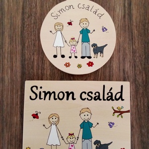 Családi ajtótábla - Családi karácsonyfadísz szett - 2 db - otthon & életmód - dekoráció - ajtó- és ablak dekoráció - ajtótábla - Meska.hu