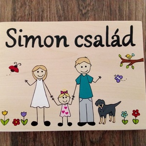 Családi ajtótábla - Családi karácsonyfadísz szett - 2 db - otthon & életmód - dekoráció - ajtó- és ablak dekoráció - ajtótábla - Meska.hu