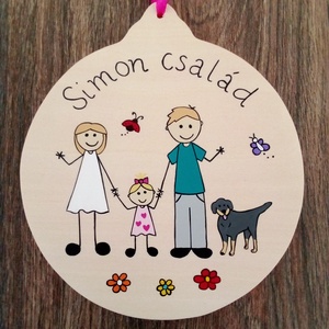 Családi karácsonyfadísz , Karácsony, Karácsonyi lakásdekoráció, Karácsonyfadíszek, Festészet, Festett tárgyak, MESKA