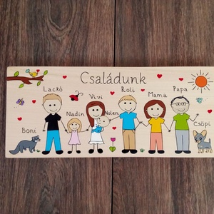 Családi tábla, névtábla, felirat, falikép, fali dekoráció - otthon & életmód - ház & kert - névtábla - Meska.hu