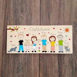 Családi tábla, névtábla, felirat, falikép, fali dekoráció - otthon & életmód - ház & kert - névtábla - Meska.hu