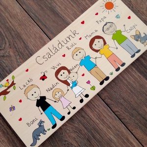 Családi tábla, névtábla, felirat, falikép, fali dekoráció - otthon & életmód - ház & kert - névtábla - Meska.hu