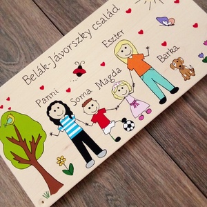 Családi tábla, névtábla, felirat, falikép, fali dekoráció - otthon & életmód - ház & kert - névtábla - Meska.hu