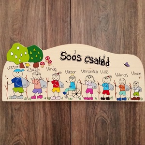 Családi tábla, névtábla, felirat, falikép, fali dekoráció - Meska.hu