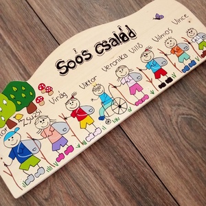 Családi tábla, névtábla, felirat, falikép, fali dekoráció - otthon & életmód - ház & kert - névtábla - Meska.hu