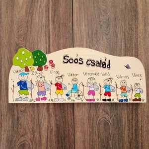 Családi tábla, névtábla, felirat, falikép, fali dekoráció - otthon & életmód - ház & kert - névtábla - Meska.hu