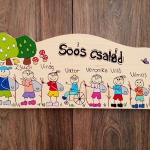 Családi tábla, névtábla, felirat, falikép, fali dekoráció - otthon & életmód - ház & kert - névtábla - Meska.hu