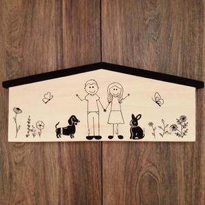 Modern Fali kulcstartó, fali kulcsakasztó, kép, dekoráció- Családi kulcstartó  . - Meska.hu