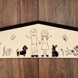 Modern Fali kulcstartó, fali kulcsakasztó, kép, dekoráció- Családi kulcstartó  . - otthon & életmód - dekoráció - fali és függő dekoráció - fali kulcstartó - Meska.hu