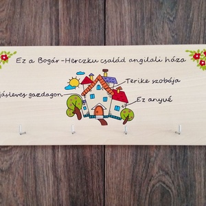 ,,Ez az angilali házunk fali kulcsakasztó, fali kulcstartó, dekoráció - otthon & életmód - dekoráció - fali és függő dekoráció - fali kulcstartó - Meska.hu