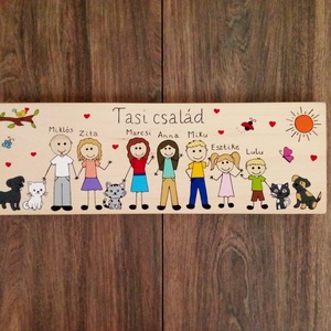 Családi tábla, névtábla, felirat, falikép, fali dekoráció - Meska.hu