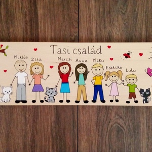 Családi tábla, névtábla, felirat, falikép, fali dekoráció - otthon & életmód - ház & kert - névtábla - Meska.hu