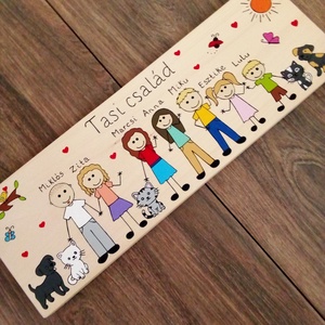 Családi tábla, névtábla, felirat, falikép, fali dekoráció - otthon & életmód - ház & kert - névtábla - Meska.hu