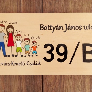 Házszám, házszámtábla, utcatábla- családos , házszám . - otthon & életmód - ház & kert - házszám - Meska.hu